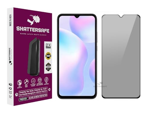 Image of Anti-Spy Privacy Tempered Glass Compatible For Redmi 9A / 9 / 9C / 9i / 10A [Pack of 1]. Anti-Scratch, Edge-to-Edge Protection With Easy Installation Kit & Case Friendly Fit.