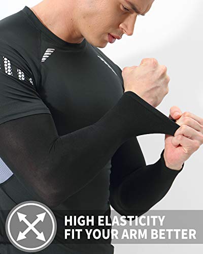 Cooling Arm Sleeves for Men Women, UV Sun Protection Sleeves to Cover Arms, Prefect for Cycling Driving Golf - 3 & 5 Pairs