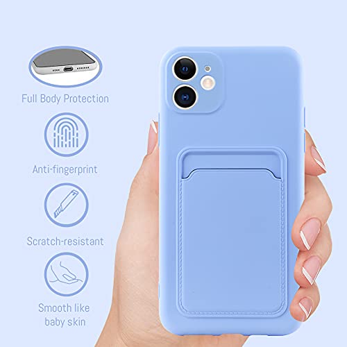 Mzelq Wallet Case For Iphone 11 (6.1 Inch), Card Holder Camera Protection Cover For Iphone 11 + Screen Protector, Soft Slim Card Slot Case Compatible With Iphone 11 Phone Case -Purple #TOP3