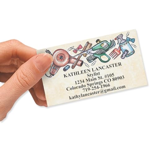 Colorful Images Hairstylist Personalized Business Cards - 2" x 3 1/2", 250 Single Sided Custom Card Set Printed on Heavy Duty 80# Cover Paper Stock