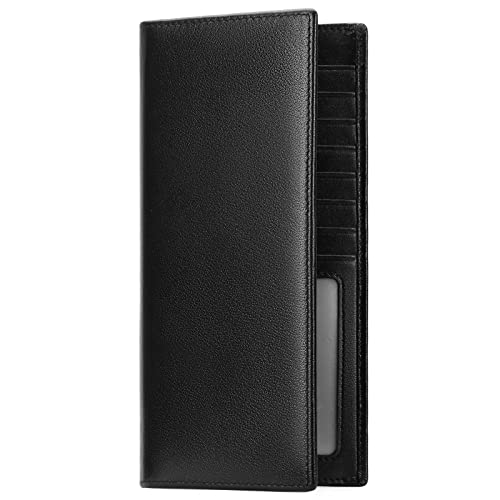 FALAN MULE Wallet for Men Genuine Leather RFID Blocking Slim Wallet with Long Bifold Credit Card Holder for Men