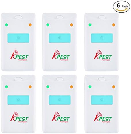 Kpest Ultrasonic Pest Control Repellent,6 Pack Home Repeller for Mice, Mosquitos, Roaches, Spiders, Insects, & Rodents,Ecofriendly Bug Repeller,Children & Pet Safe, Non-Toxic