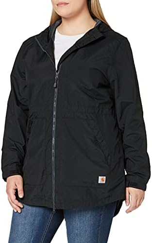 Carhartt womens Rain Defender Loose Fit Coat (Plus Size) Cotton Lightweight Jacket, Black, XX-Large Plus