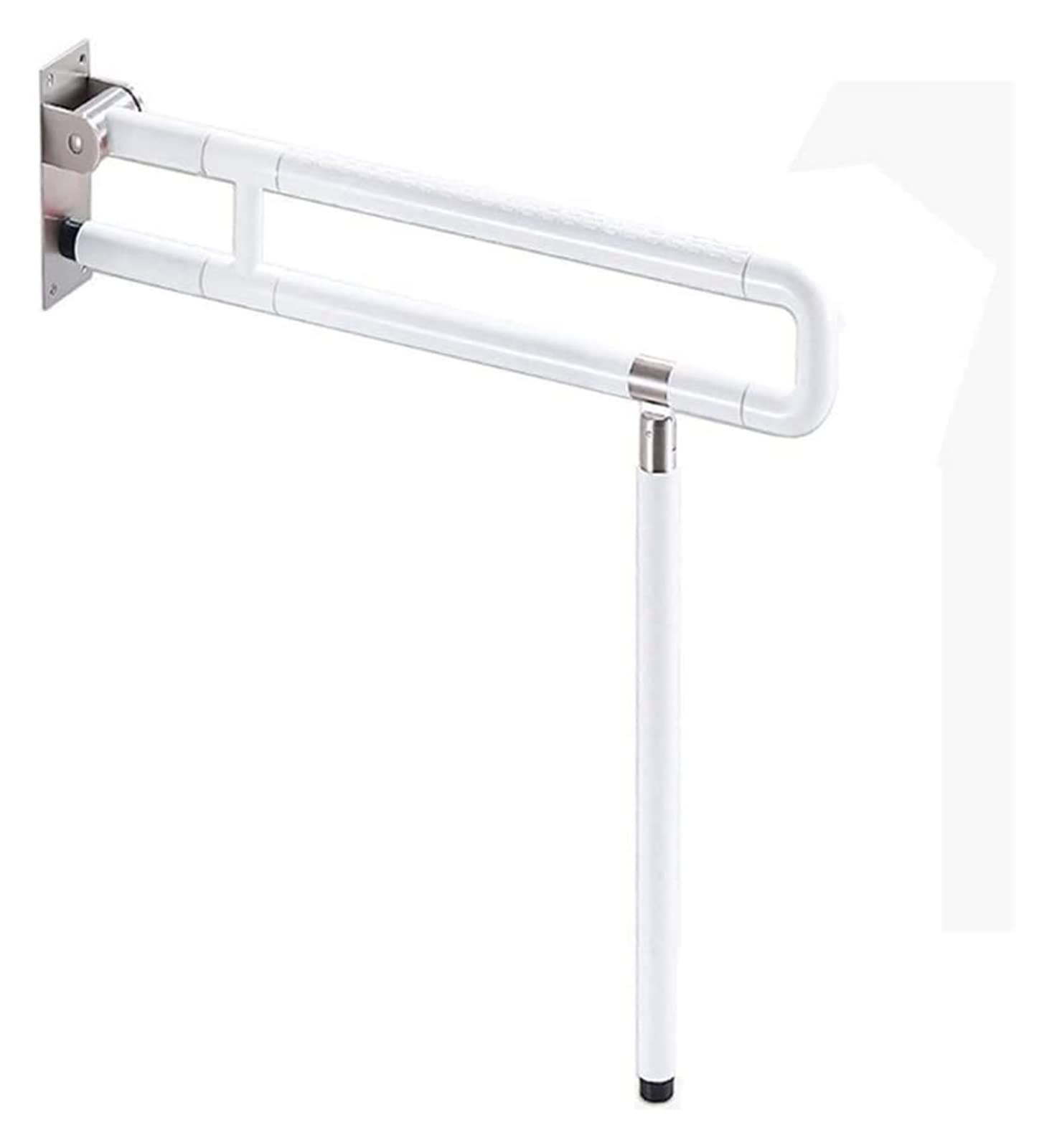 Barras de agarre con ventosa de acero inoxidable, soporte de seguridad, antideslizante, antiestático, antiagarre, barra de agarre/óxido/blanco/amarillo (color: blanco)
