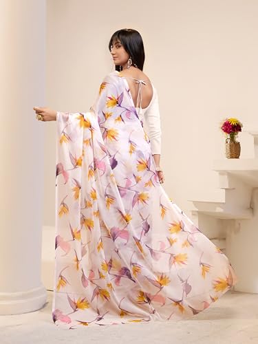 Image of Garden Vareli Floral Print Nara Chiffon Saree 73475