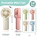 VZZNN 24 Pcs Mini Portable Fan Handheld Battery Operated Portable Small Personal Fans for Lash Makeup, Summer Travel, Beach, Camping, Indoor Outdoor Cooling Gift Use (Green, Pink, White, Blue)