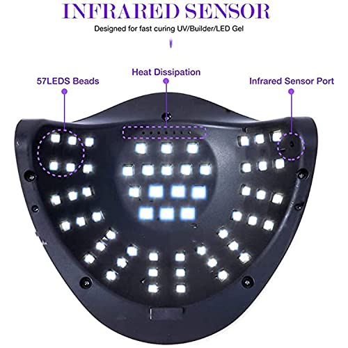 Bambware Uv Led Nail Lamp, Nail Dryer 180W,57 Leds Gel Nail Polish Curing Lamp Uv Nail Lamp Led Nail Lamp For Gel Nail Polish Kit Nail Light Nail Art Accessories White #TOP5