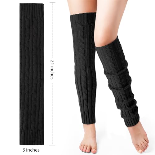 Pleneal Leg Warmers for Women - 2 Pairs Warm Cozy Leg Warmers Socks 80s Accessories for Sports Party3