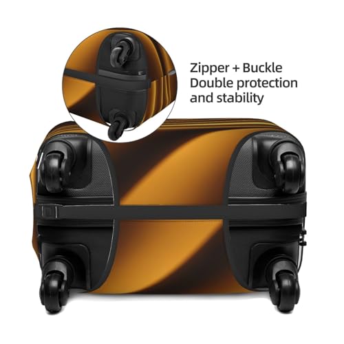 Abstract Background With Golden Color Elastic Travel Luggage Covers Dustproof Scratch-Resistant Suitcase Protector Fit 22-24 Inch2