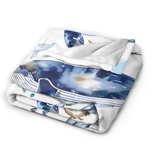 Jeté de canapé Whale Lighthouse couvre-lit grand plaid salon 200x150 cm