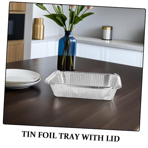 Bandejas de aluminio resistentes de 1000 ml con tapas herméticas 4