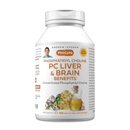ANDREW LESSMAN PC Liver & Brain Benefits 180 Softgels - Phosphatidyl Choline, Most Important Building Block for Healthy Liver and Brain Structure and Function. No Additives. Easy to Swallow Softgels
