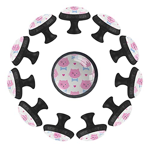 Boutons de tiroir chat bleu ronds 35 mm au design ludique et robuste - 2