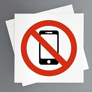 Schild Verbot Handy Pack von 2 Stk 19×19 cm Handynutzung Nicht Erlaubt (Verbot Handy zu benutzen)