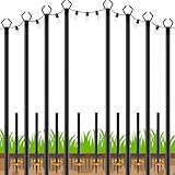 LETIANPAI 8 Pack String Light Poles,10 FT Metal Poles with Fork for Outdoor String Lights,Outdoor Light Poles with Fork,Poles/Post/Stand for Outside