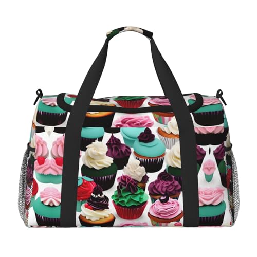 Delicious Cupcakes print Carry on Bag Underseat forTraveling Personal Item Bag Travel Duffel Bag Gym Bag for Women Men