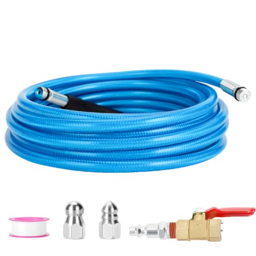 Air Dryer Vent Cleaner Kit High-Pressure Blasting Dryer Duct Cleaning Tool 23FT Flexible Hose + 2 Jet Nozzles + 1/4 Brass Valve + 1/4 Quick Connect