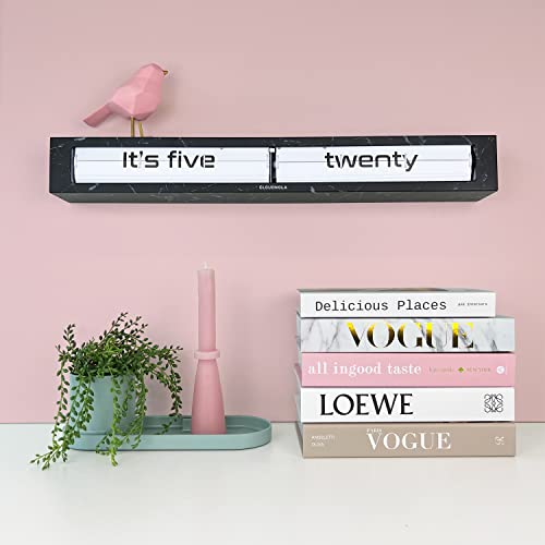 Cloudnola Texttime Black Marble Effect Metal Wall And Desk Flip Clock, 24 Inches Wide, Battery Operated Digital Display #TOP2