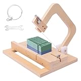 kukmakri Wooden Soap Cutter for Soap Making - 13.4 x 9.5 x 7.6 Inch Handmade Soap Making Supplies, Adjustable Wire Slicer Cutting Tool, Wood Soap Cutters for Soap Making, Cheese DIY