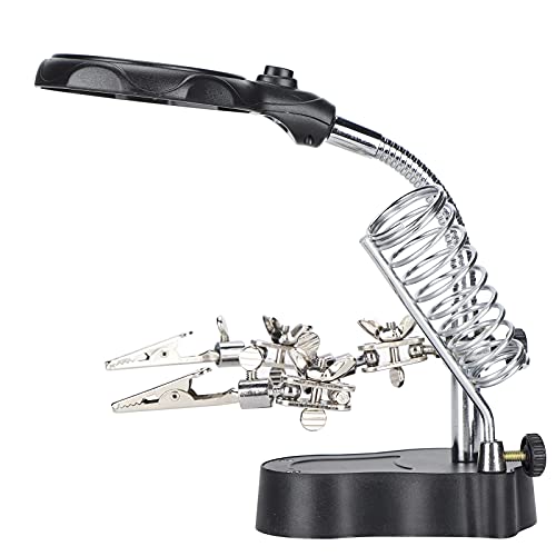 Naroote Lampe Loupe sur Pied LED, Station de Soudage pour Réparation de Montres, Fabrication de Bijoux, 10.2x3.9 Pouces, ABS + Fer + Acrylique