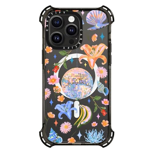 Coque iPhone 15 Pro Max CASETiFY Bounce compatible MagSafe Noir transparent Disco Magic - 4