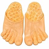 Rubber Bare Feet | Barefoot Giant Shoes | Caveman Feet | Giant Feet Big Foot | Barefoot Slippers | Big Foot Costume Accessories | Soft Rubber | One Size Brown