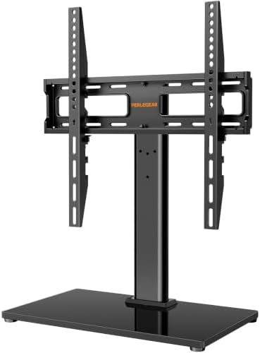 PERLEGEAR TV Ständer Universal für 26-60 Zoll Fernseher, bis zu 45kg | TV Standfuss Höhenverstellbar & Fernsehständer Stabil, TV-Standfuß Schwenkbar für Flache & Curved Fernseher.