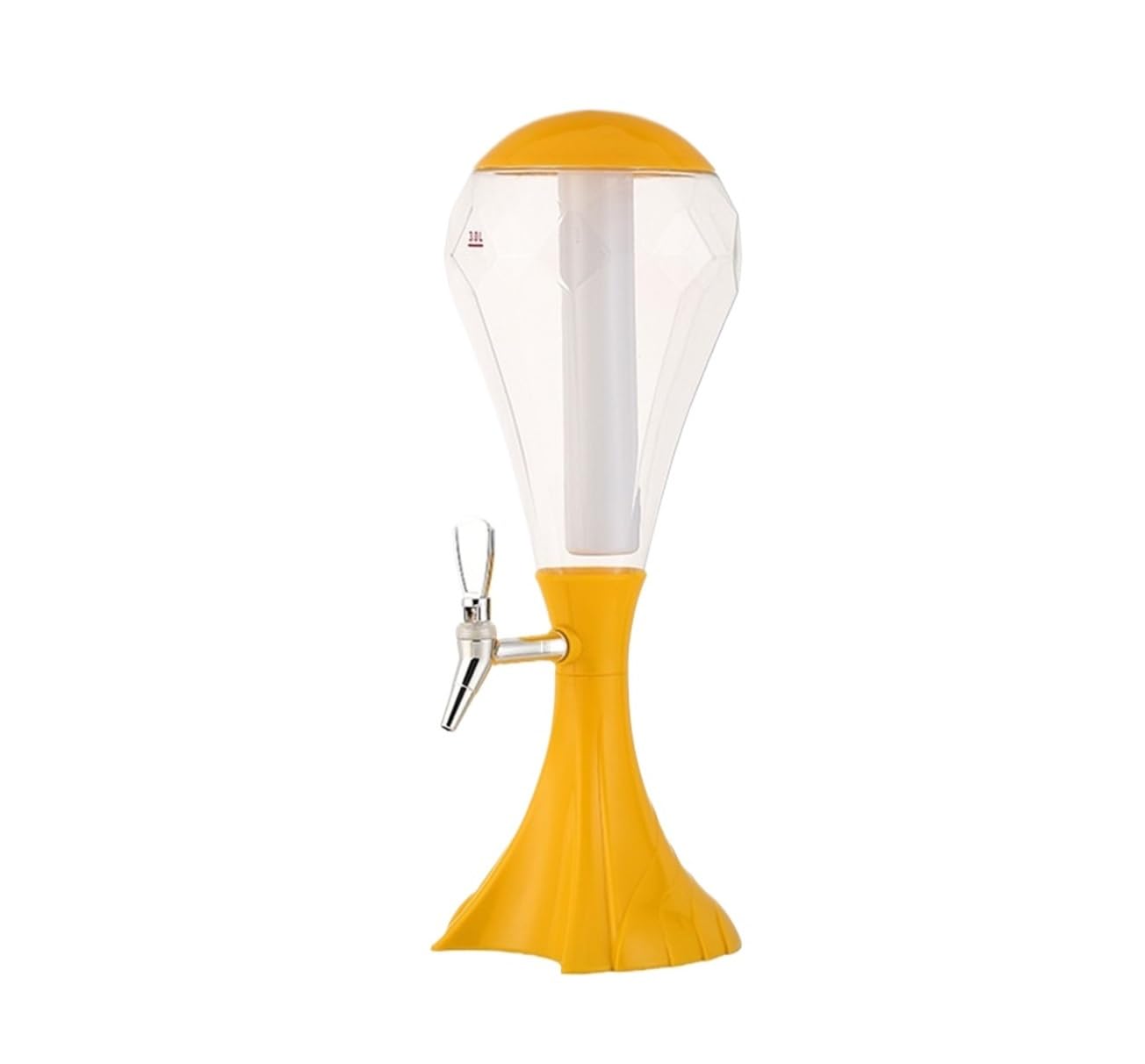 Dispensador Cerveza Dispensador De Cerveza Sheer 3 L con Tubo Hielo Extraíble para Casa Bar(Yellow)