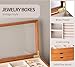 Clasin Home Jewelry Box with Glass Lid, 3 Layer Jewelry Organizer for Women, Solid Wooden Jewelry Box Display for Ring Earrings Necklace Bracelet, Pine Wood Jewelry Boxes Vintage Style for Gifts