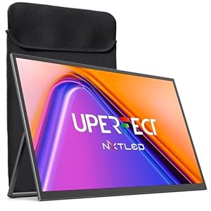 UPERFECT Draagbare Gaming Monitor 18,5 inch 120Hz 145% sRGB 600 nits 2000:1 NxtLED, Mobiel Display met FHD True Eye Care Mat Scherm USB-C Mini HDMI voor Laptop PC Gameconsoles