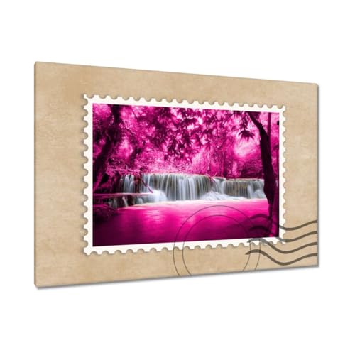 Décoration murale cascade rose tableau imprimé sur toile géant pour sublimer une chambre à coucher