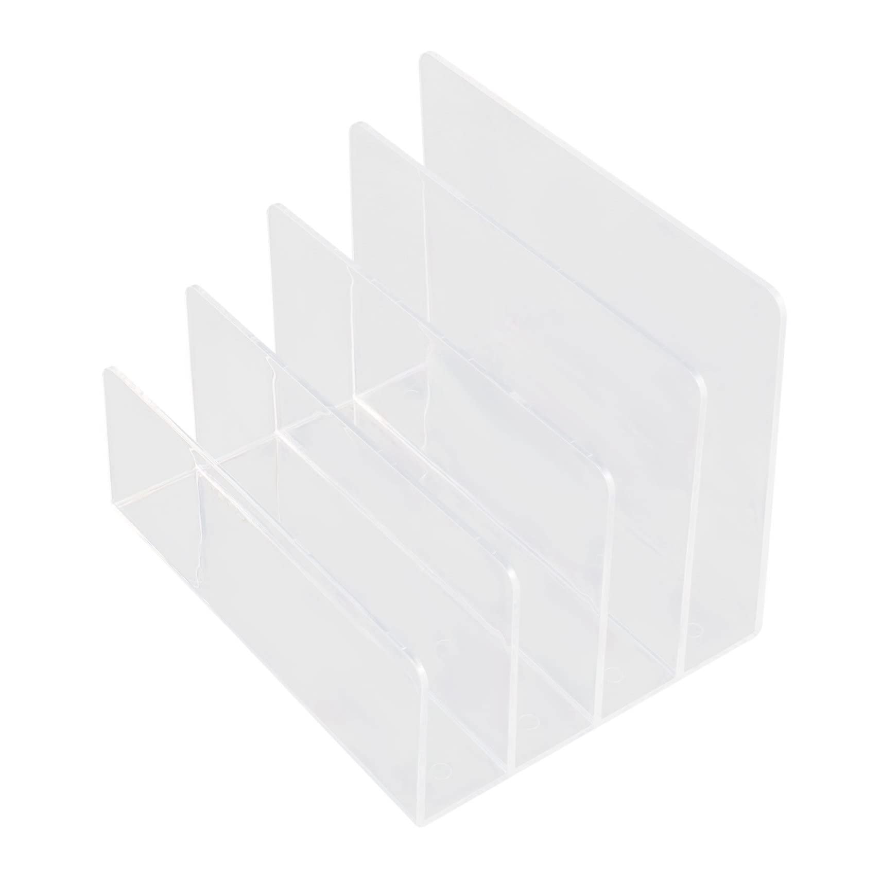 DOITOOL Organizador Acrílico Transparente Soporte para Documentos y Cartas Diseño Simple y Funcional para Escritorio Compartimentos Múltiples Adecuado para Oficina y Hogar