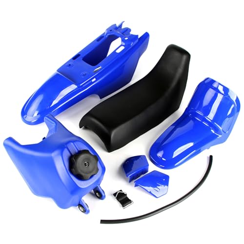 ELANER PW50 Plastics Fender Seat Gas Fuel Tank Body Kit for PEEWEE 50 Kid Bikes (Blue)