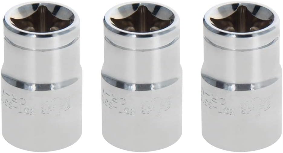 Auniwaig 3pcs Shallow Socket, 1/2 Inch Drive x 5/16 Inch, 6-Point Socket, Imperial, Cr-V