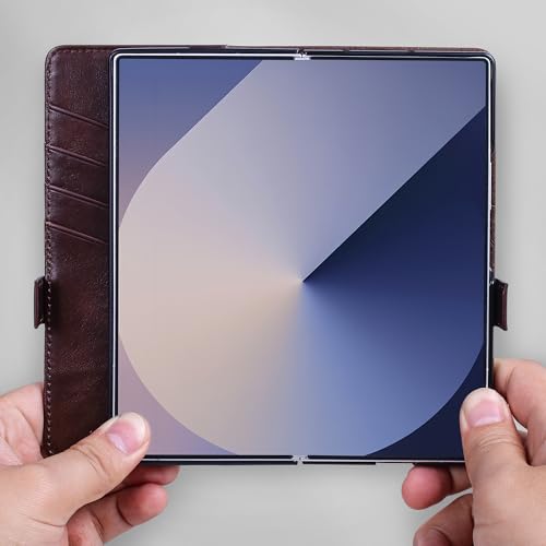 Coque Galaxy Z Fold 7 cuir véritable étui portefeuille 8" - 2