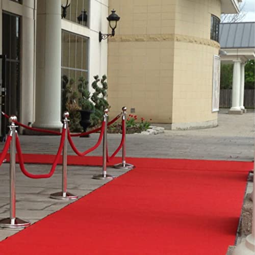 The Rug House Quality Rubber Backed Thick Red Runner Carpet For Events 133cm (4ft 4") Wide - Sold By 7ft