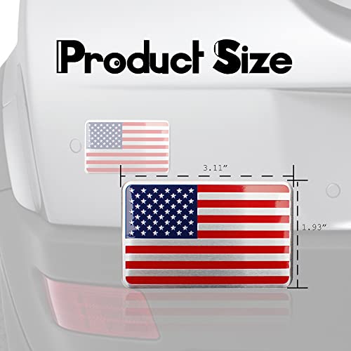 2 Pcs Us American Metal Flag Decal Sticker, Aluminum Alloy American Flag Emblem Badge Decal Sticker, American Us Flag Decal Universal For Car Window Motorcycle Helmet Laptop Vehicle Decoration #TOP1