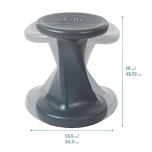 Image of ECR4Kids Twist Active Wobble Stool, 18in Seat Height, Classroom Furniture, Dark Grey