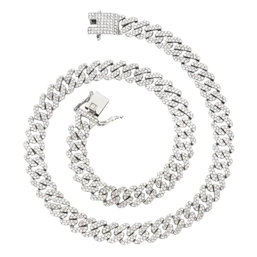 Collier cubain 12mm unisexe style hip-hop - Chaîne tendance pour hommes et femmes