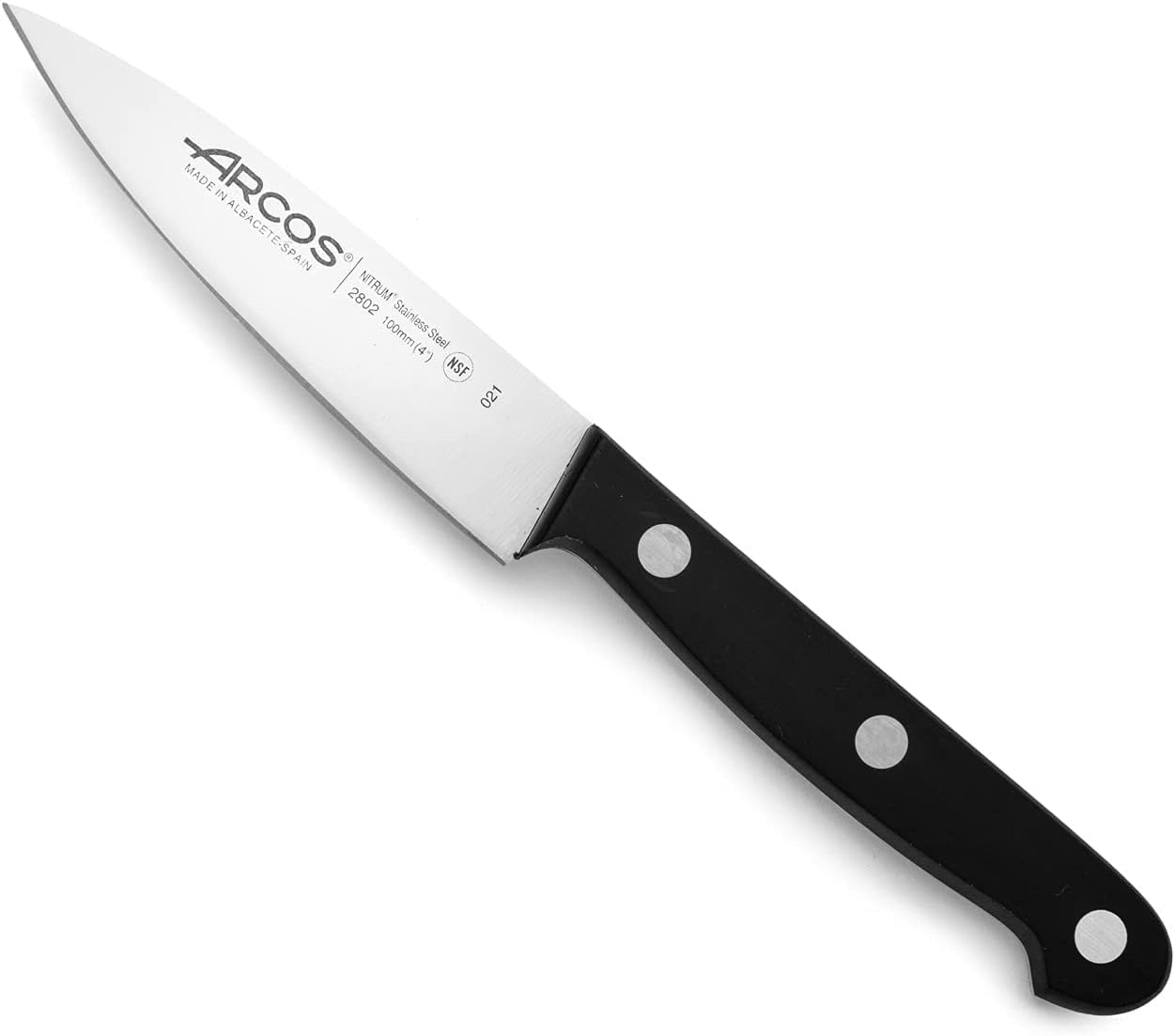 Arcos Set Coltelli 3 Pezzi in Acciaio Inossidabile Nitrum – Lama Professionale, Ideale per Cucina – Manico Ergonomico in Poliossimetilene POM, Serie Universal – Nero