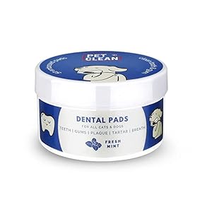 Pet Clean Fresh Mint Dental Pads – Gentle Oral Care for Dogs & Cats – 50 Count (Pack of 1)