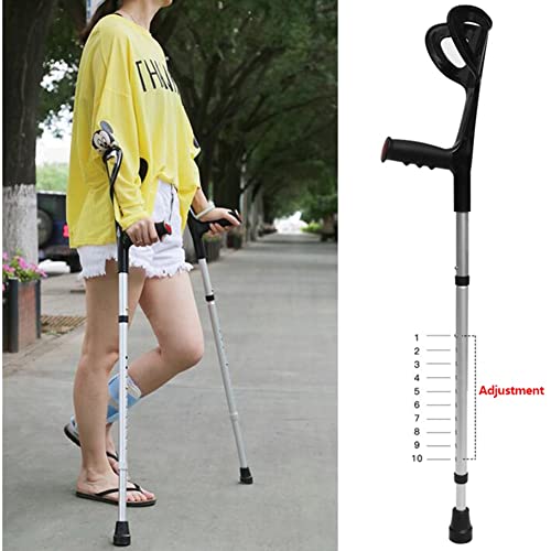 Stampelle Regolabili per Adulti, Stampelle Pieghevoli per L'avambraccio, Stampelle in Alluminio Leggero, per Altezza 140-190 cm
