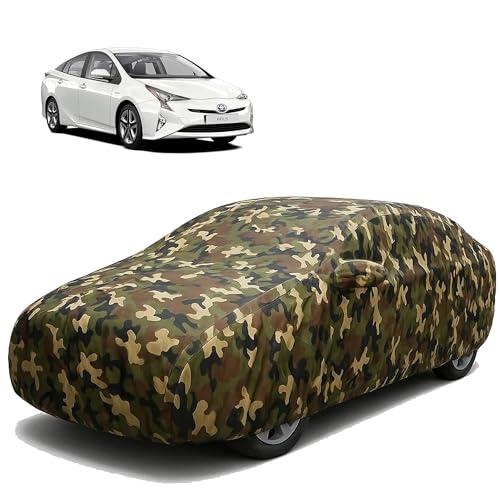 Image of Sulfar 100% Waterproof Car Body Cover Compatible with Mirror for Toyota Prius with Long Lasting Durable Material (Triple Stitched, Full Bottom Elastic, Camouflage Army)