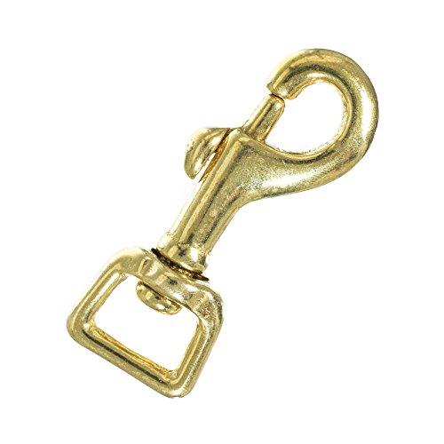 Brass Swivel Snap Hooks, 1/2 Inch, 2 Pack