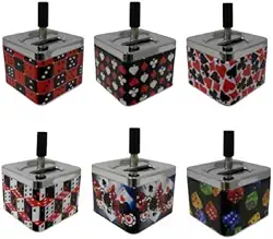 Cinzeiro Metal C/Tampa Anti-Cheiro Giratória À Prova De Vento Fechado Automático(modelo sortido)(DT1246 quadrado)