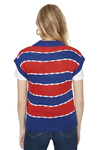 TRENDYOL Damen V-Neck with Slogan Regular Vest Sweater - Image 6