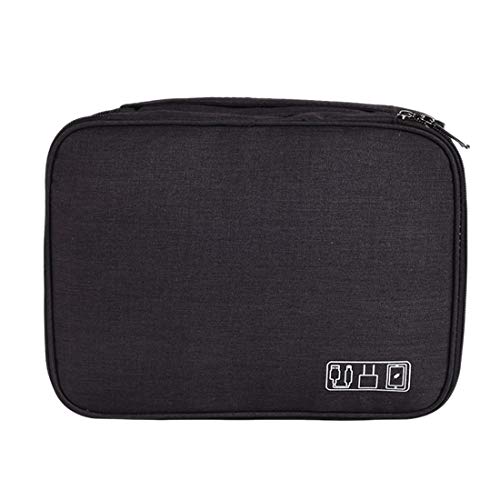 Electronic Accessories Cable Organizer Bag Cases for Various USB Earphone Charger (black)