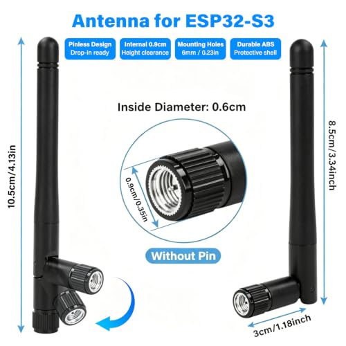 Image of ESP32 S3 N16R8 DevKitC-1 Development Board, 2PCS ESP32-S3 with Dual USB Type-C, WiFi Bluetooth 5.0 for Arduino,Antenna + IPEX Cable (2 Pack)