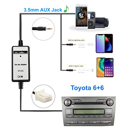 Yomikoo Car Auido Aux Input, 3.5Mm Aux Adapter Cd Changer For Toyota Camry 2005-2011, Avensis 2003-2011, Corolla 2005-2011, Tacoma 2004-2008, Rav4 2004-2011 #TOP1