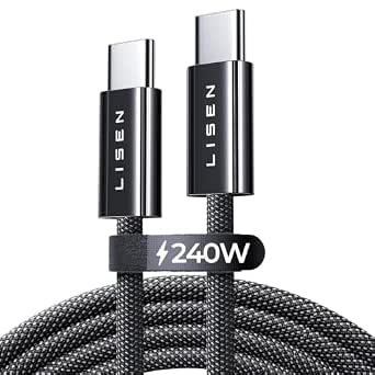 LISEN 240W Cable USB C Carga Rapida, 2M PD3.0 Cable USB C a Tipo C